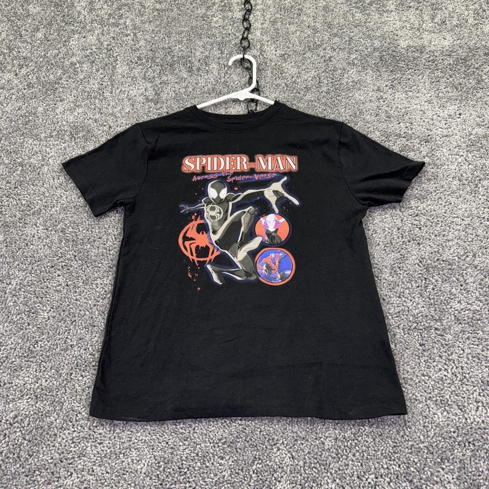 Marvel Shirt Kids 10-12 Black Spider-Man Across The Spider-Verse Graphic Tee